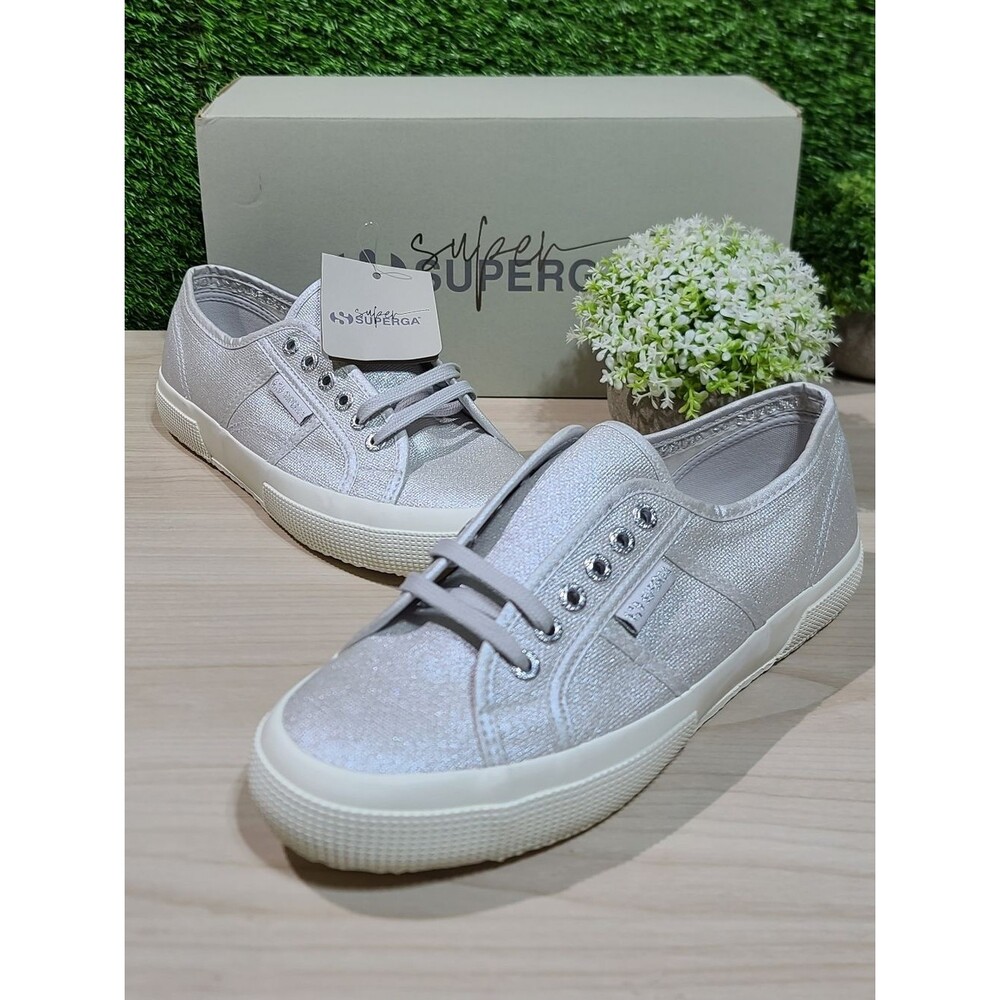 Superga 2750 Pearl Matte Canvas Sneakers - Grey Silver US Women's 9.5 NEW